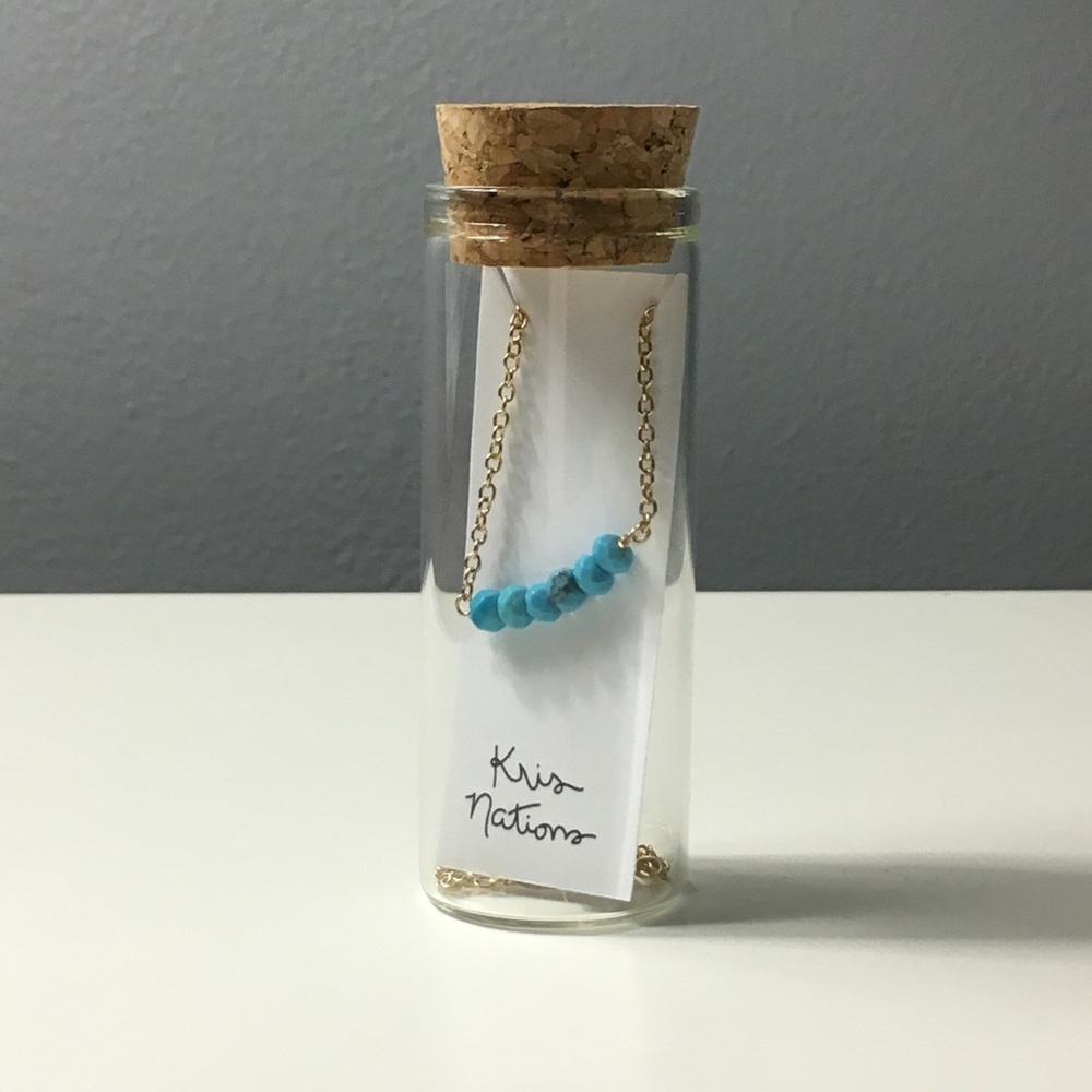 Kris Nations Mystic Bar Necklace in Turquoise